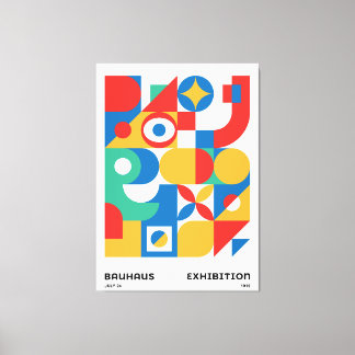 Bauhaus Geometrisk Väggkonst Klara Färger Canvastryck