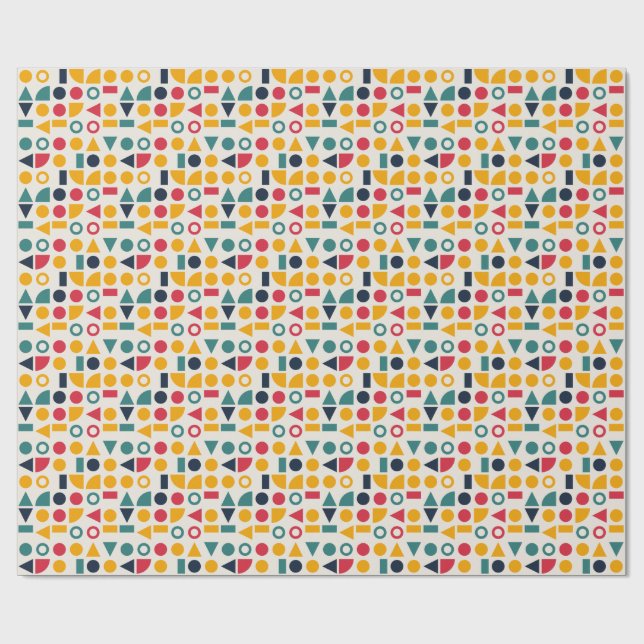 Bauhaus geometriska former sömlöst mönster presentpapper (Platt)