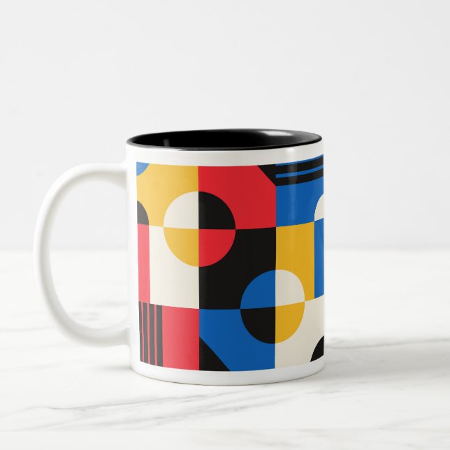Bauhaus Geometry Mönster Två-Tonad Mugg (Vänster)