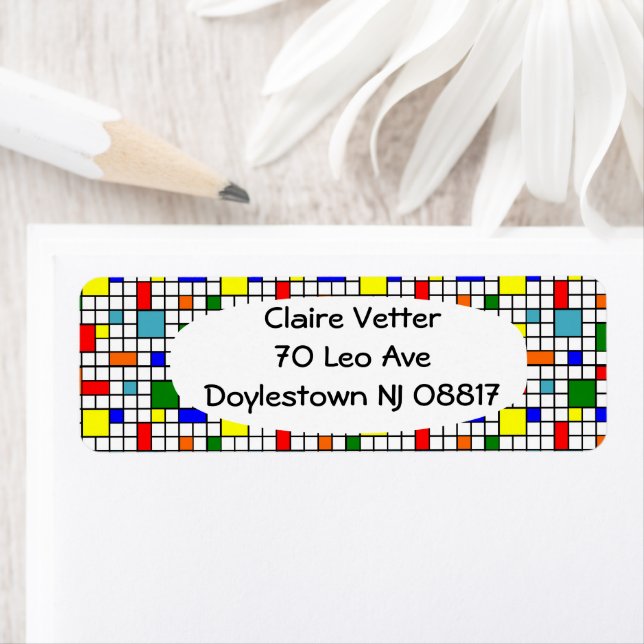 Bauhaus Grid Returadress Etikett (Insitu)