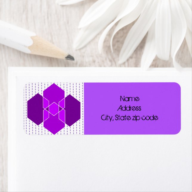 Bauhaus Hexagons Returadress Etikett (Insitu)