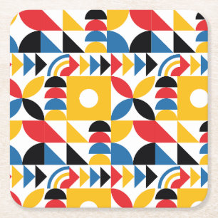Bauhaus Inspired Contemporary Mid Century Underlägg Papper Kvadrat