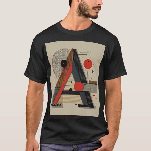 Bauhaus-Inspired Geometric Monogram T Shirt (Framsida)