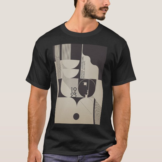 Bauhaus Inspired Geometric Mönster T Shirt (Framsida)