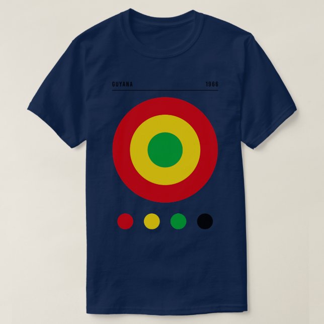 Bauhaus Inspired Guyana Flagga T Shirt (Design framsida)