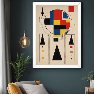 Bauhaus-inspirerad Geometric Minimalist Art Poster