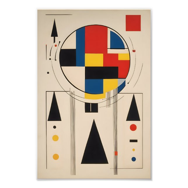 Bauhaus-inspirerad geometrisk minimalistisk konst fototryck (Framsidan)