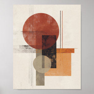 Bauhaus-inspirerad – Modern Abstrakt i Varm Neutra Poster