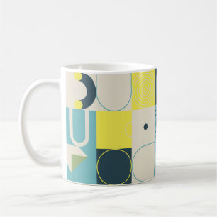 Bauhaus-kompositionsgrafik gjord med abstrakt ele kaffemugg