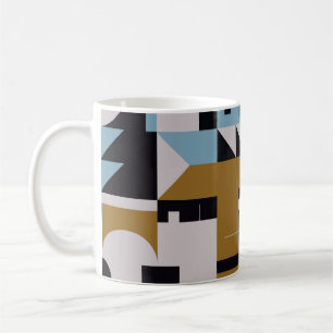 Bauhaus-kompositionsgrafik gjord med abstrakt ele kaffemugg