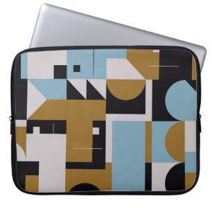 Bauhaus-kompositionsgrafik gjord med abstrakt ele laptop fodral