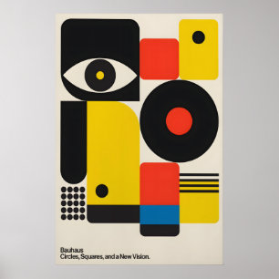 Bauhaus konsttryck Mid-Century Modern Geometrisk Poster