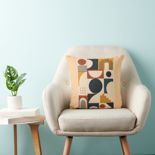 Bauhaus Mid-Century Geometrisk Abstrakt Kudd  Kudde (Stol)