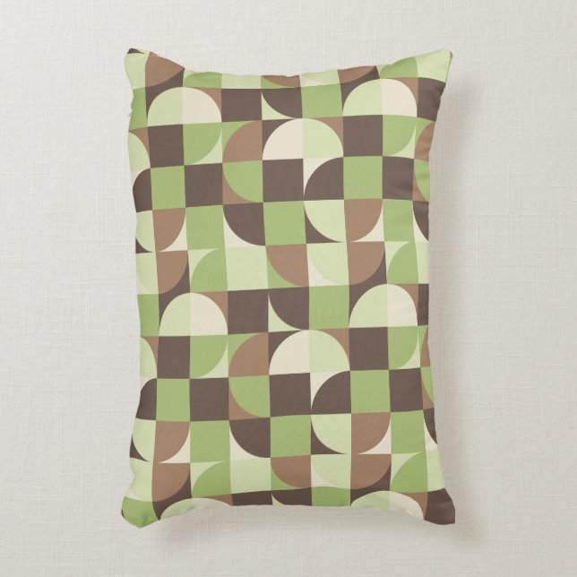 Bauhaus Mid Century Modern Löv och Träd Retro Prydnadskudde (Framsidan(Vertikal))