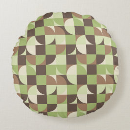 Bauhaus Mid Century Modern Löv och Träd Retro Rund Kudde