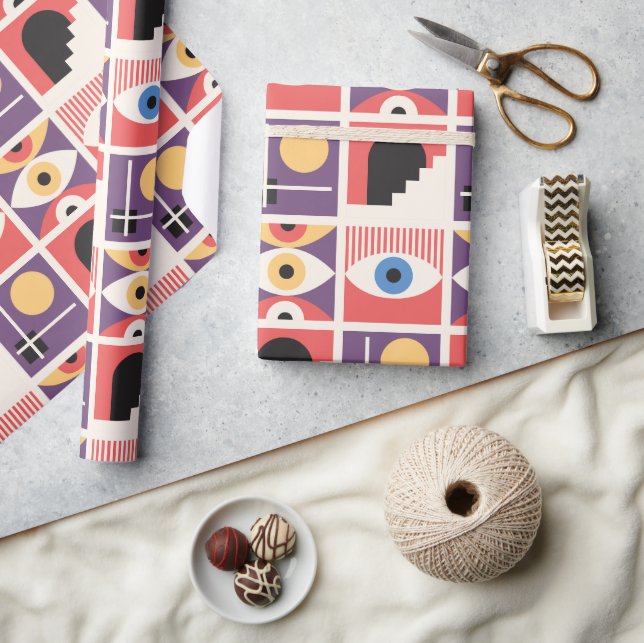 Bauhaus Mid Century Modern Presentpapper (Hantverk)