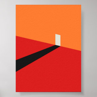 Bauhaus Minimalialist Door and Shadow Art Print Poster