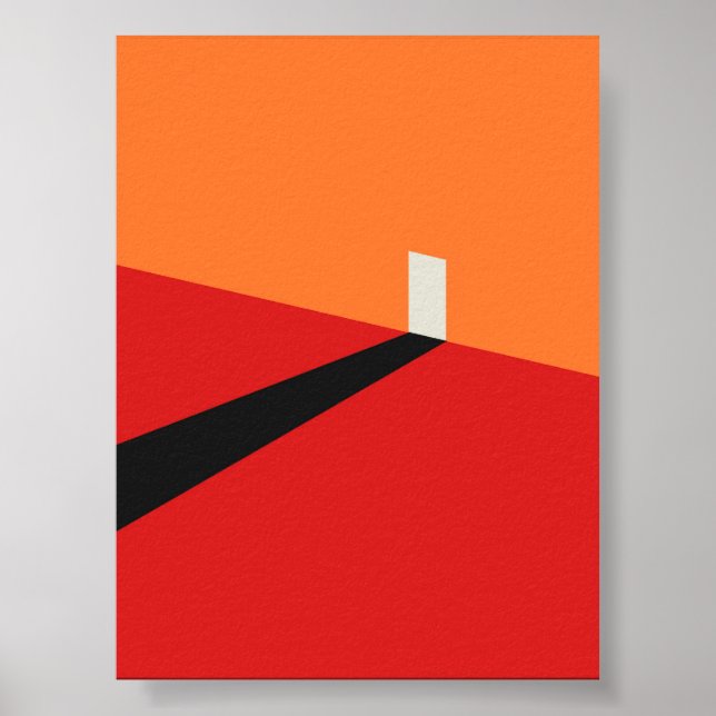 Bauhaus Minimalialist Door and Shadow Art Print Poster (Framsidan)