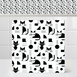 Bauhaus minimalistisk geometrisk kattmönster som u kakelplatta