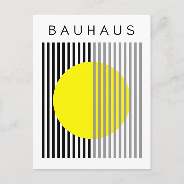 Bauhaus Modern Art Gult Circle Rand Vykort (Framsida)
