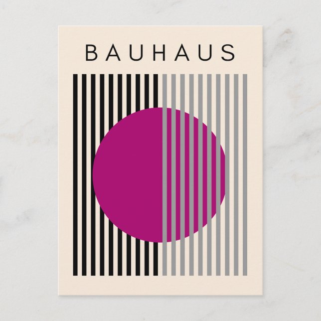 Bauhaus Modern Art Lila Circle Rand Helg Vykort (Framsida)