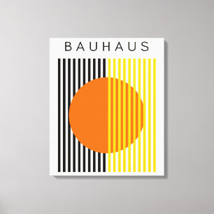 Bauhaus Modern Art Orange Circle Rand Canvastryck