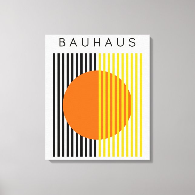 Bauhaus Modern Art Orange Circle Rand Canvastryck (Framsida)