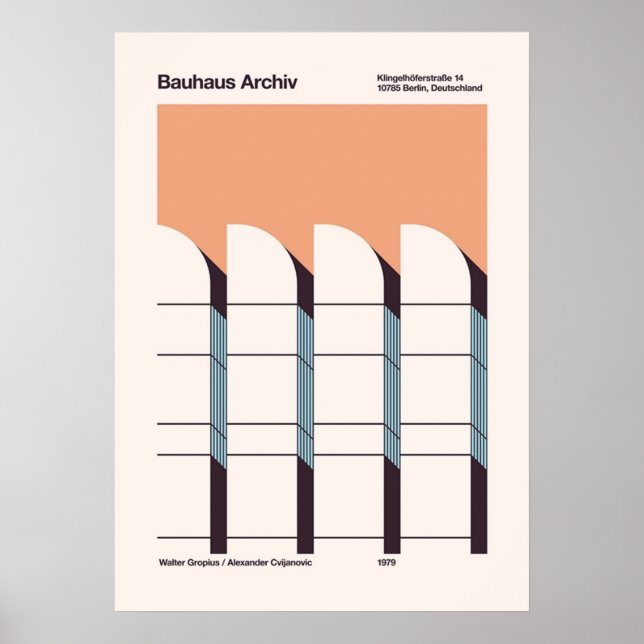 bauhaus, modern, minimal, geometrisk, abstrakt, poster (Framsidan)