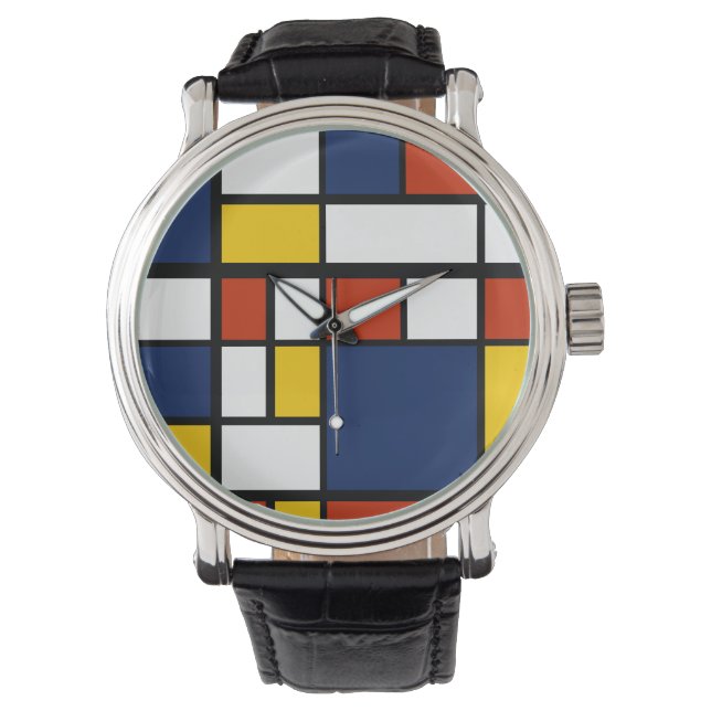 bauhaus mönster abstrakt geometrisk konstmålning m armbandsur (Framsida)