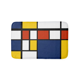 bauhaus mönster abstrakt geometrisk konstmålning m badrumsmatta