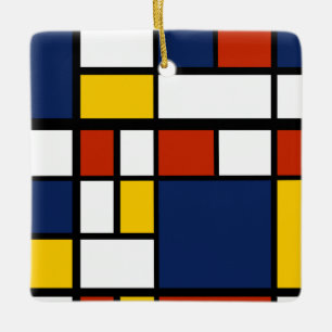 bauhaus mönster abstrakt geometrisk konstmålning m julgransprydnad keramik