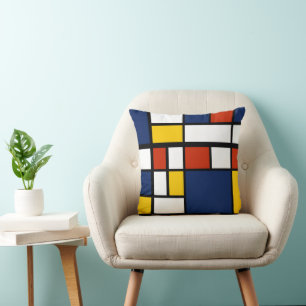 bauhaus mönster abstrakt geometrisk konstmålning m kudde