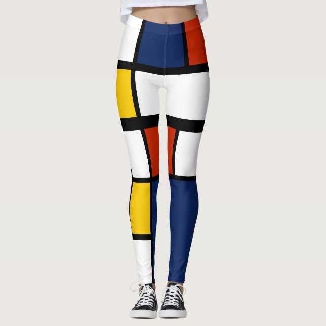bauhaus mönster abstrakt geometrisk konstmålning m leggings (Framsida)