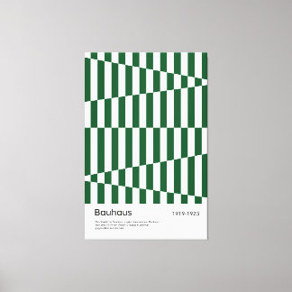 Bauhaus Mörkgrön randig gridkonsttryck 1923 Canvastryck