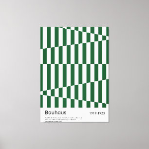 Bauhaus Mörkgrön randig rutig konsttryck 1923 Canvastryck