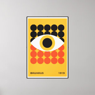 Bauhaus Öga Geometriskt konsttryck Orange 1919 Canvastryck