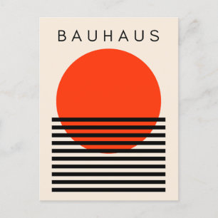 Bauhaus Orange Red Sol Helg Vykort