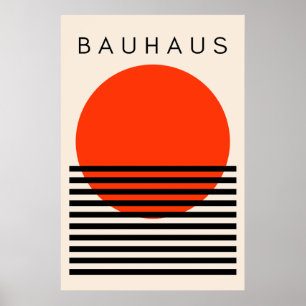 Bauhaus Orange Red Sol Poster