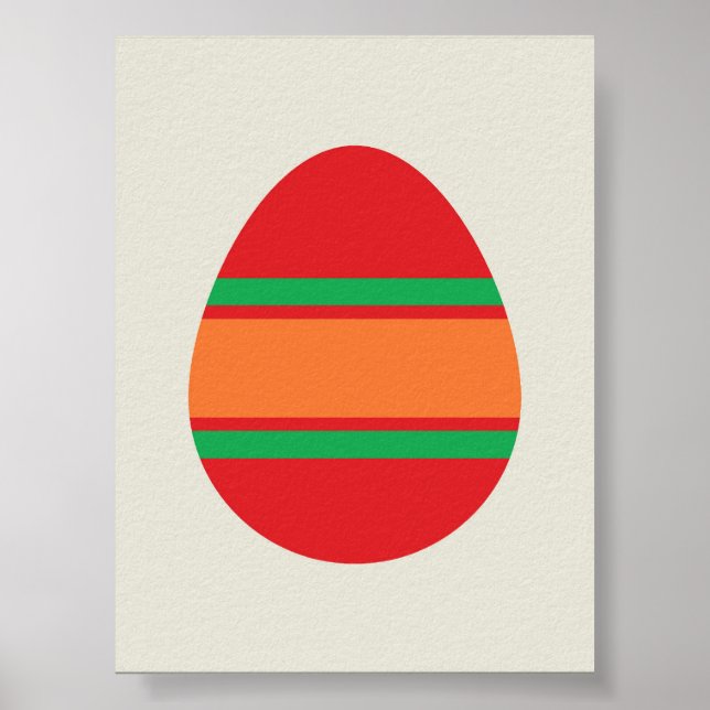 Bauhaus Påskägg Illustration - Modern geometri Poster (Framsidan)