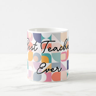 Bauhaus pastel mönster med slogan kaffemugg