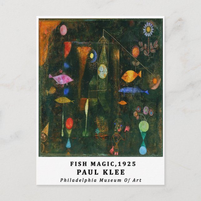 Bauhaus Paul Klee Fish Magic Exhibition Vykort (Framsida)
