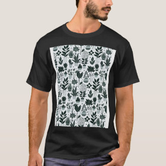 Bauhaus Plant Mönster Grönt T Shirt