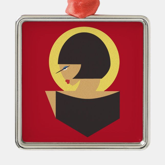 Bauhaus porträtt julgransprydnad metall (Framsidan)