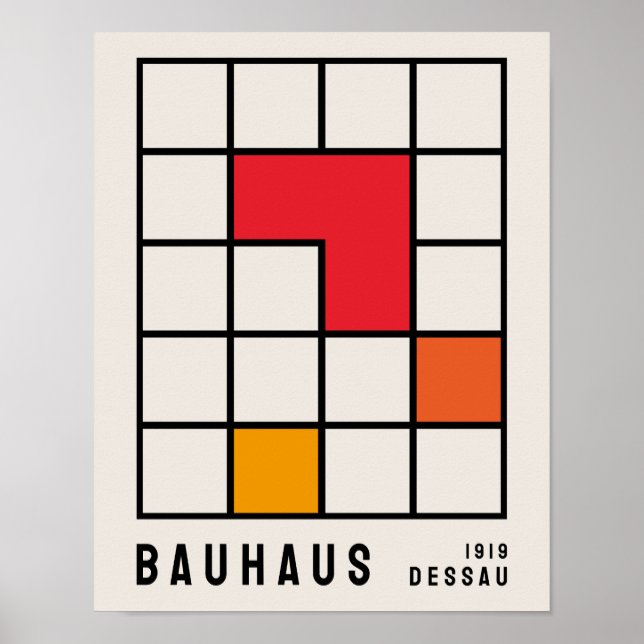 Bauhaus Poster, Bauhaus Exhibition Skriv ut B16 Poster (Framsidan)