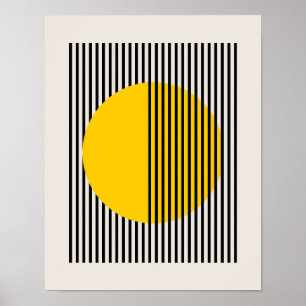 Bauhaus Poster, Gult Circle Linjer Poster B6