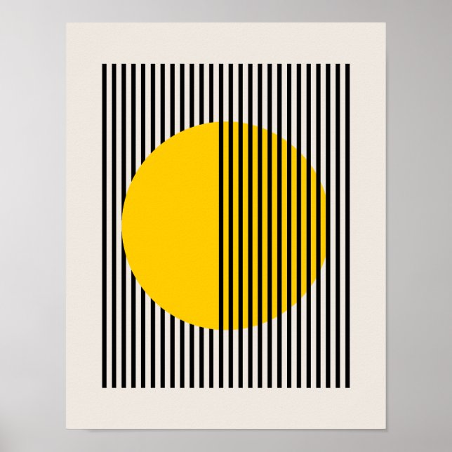 Bauhaus Poster, Gult Circle Linjer Poster B6 (Framsidan)