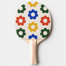 Bauhaus Primär Retro Blommönster Kvinnor Pingisracket