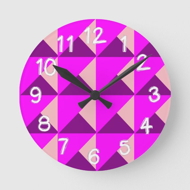 Bauhaus Quilt Rund Klocka (Framsida)