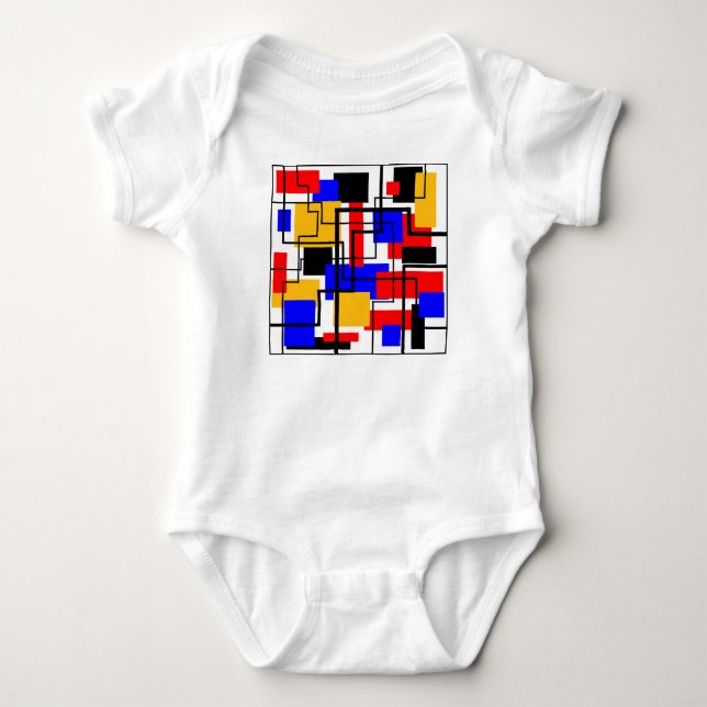 Bauhaus Rectangles and Lines - White T Shirt (Framsida)