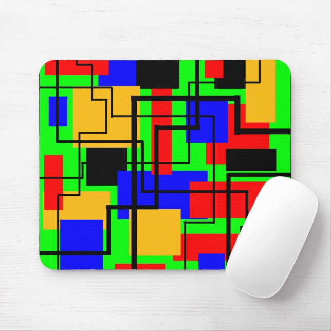 Bauhaus Rectangles och Linjer Musmatta (Med mus)